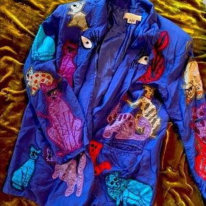Funky and fun vintage cat blazer.